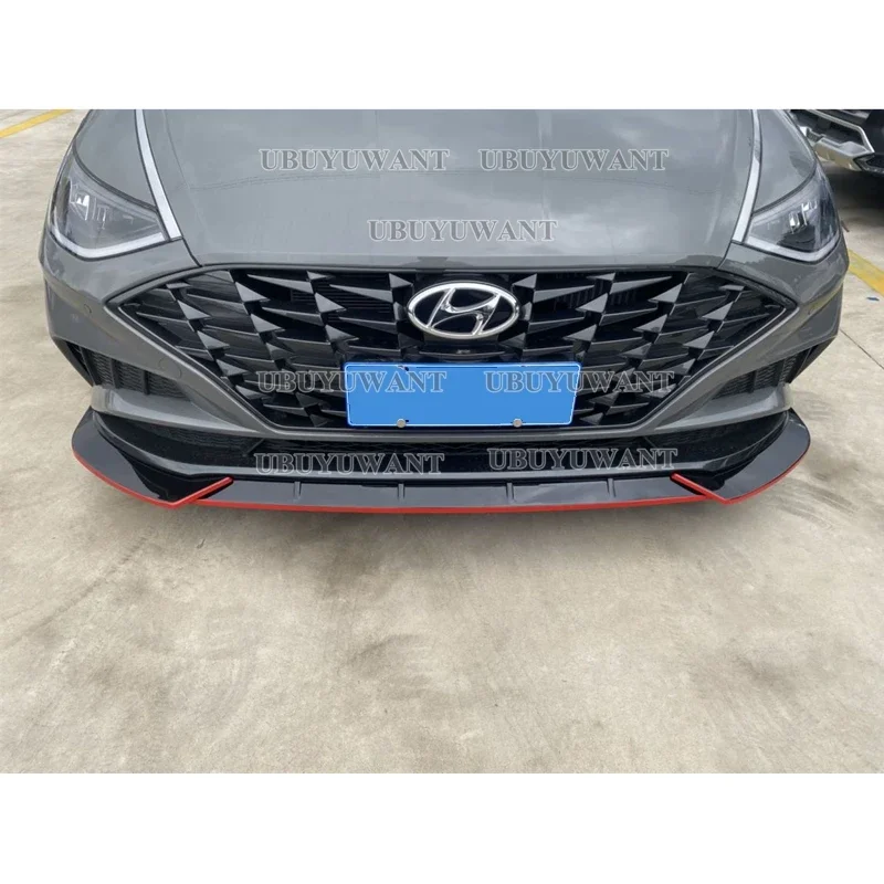 Labio delantero negro brillante para Hyundai Sonata 2022-2024 - imagen 4