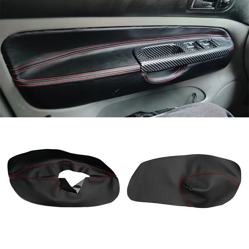 Maneta interior de puerta delantera en cuero rojo – VW Golf IV/Bora - imagen 3