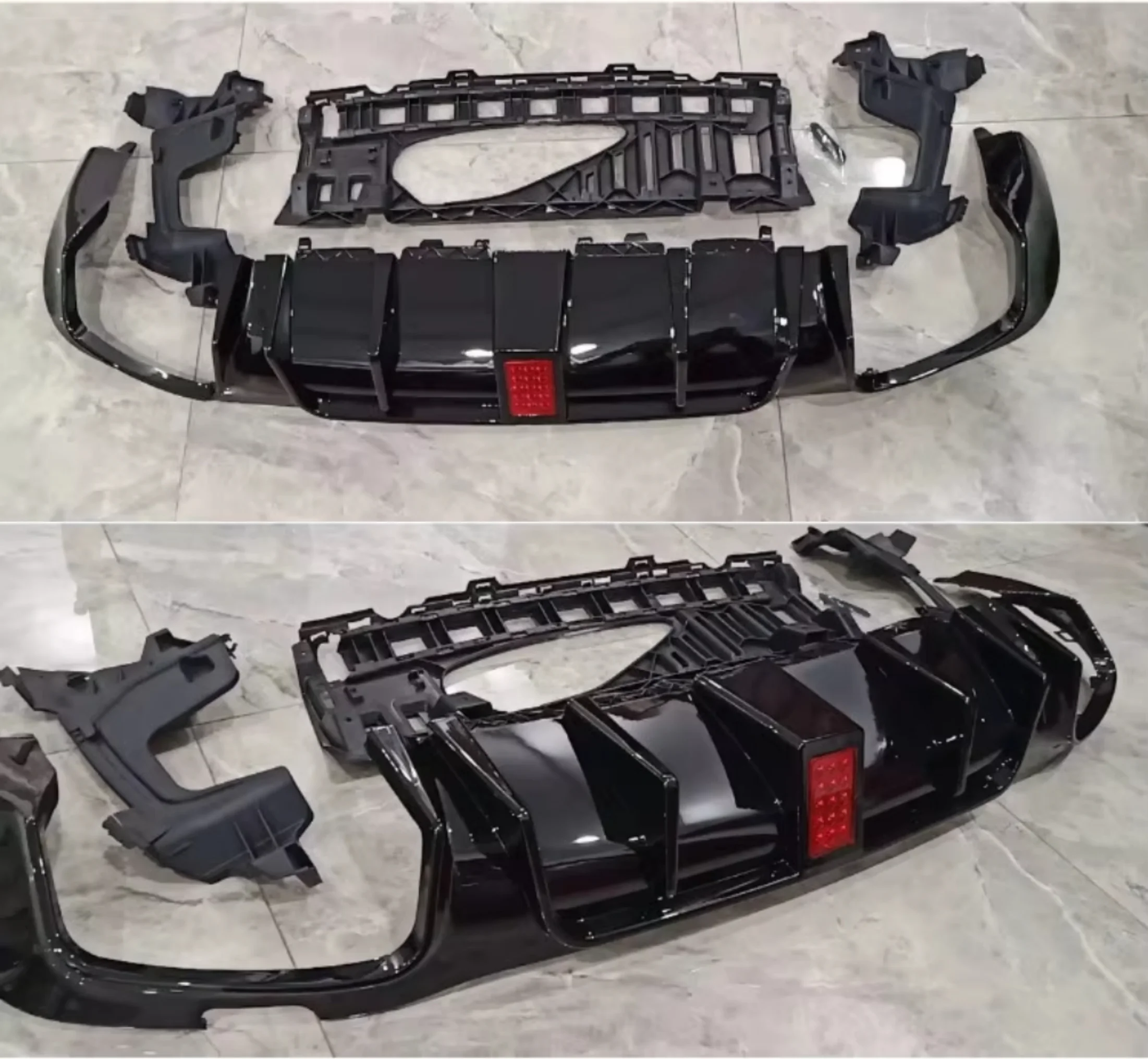 Mercedes E63 W213 Difusor trasero LED con puntas de escape en acero - imagen 3