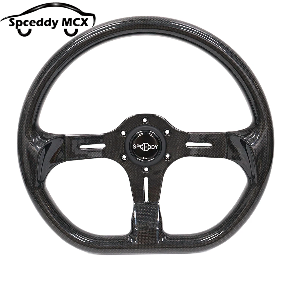 Volante fibra carbono carreras 350mm forma D – ultraligero