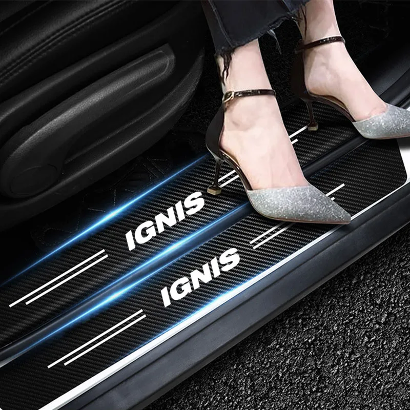 Umbrales puerta carbono antirrayas para Suzuki IGNIS