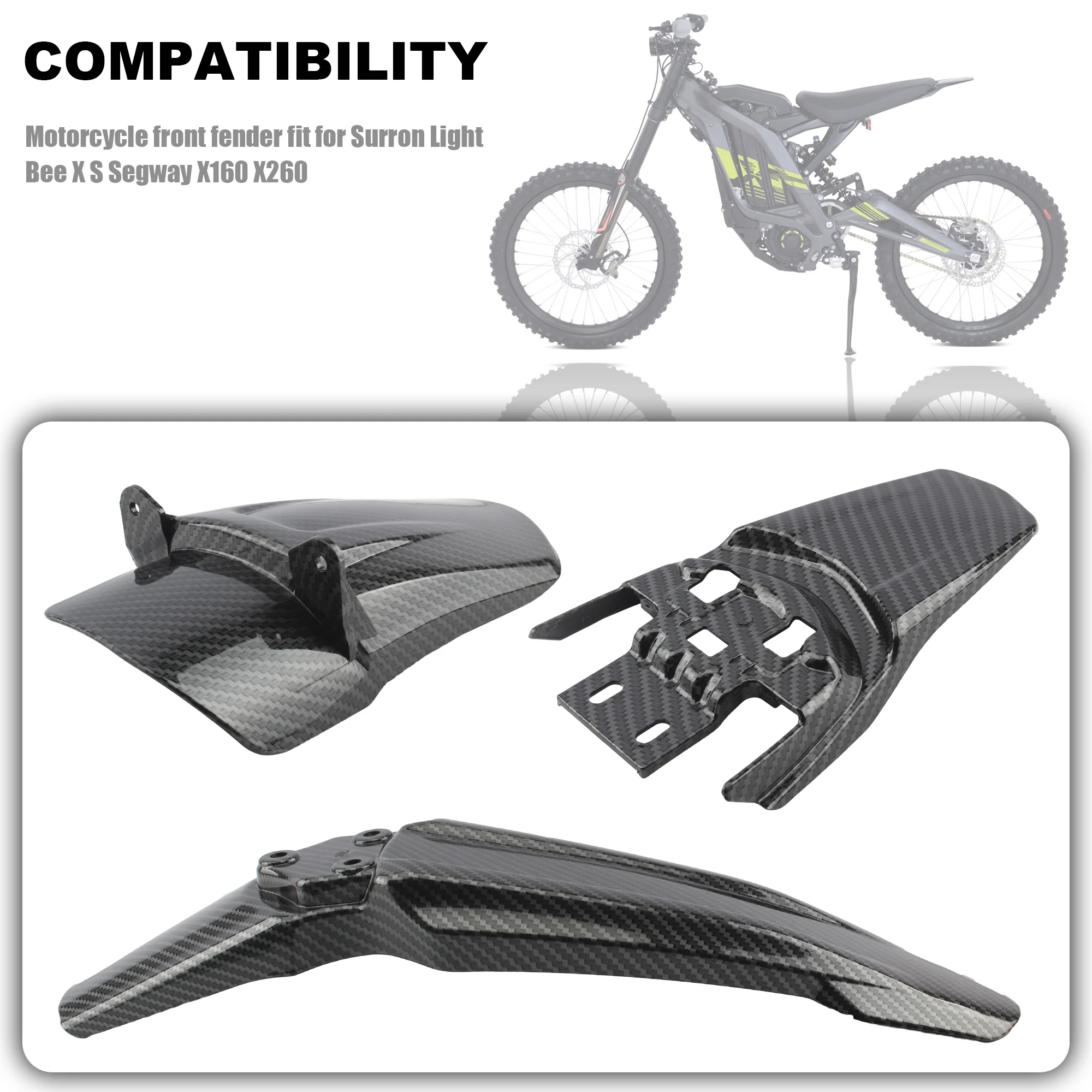 Guardabarros fibra carbono Surron Light Bee X S Motocross - imagen 4