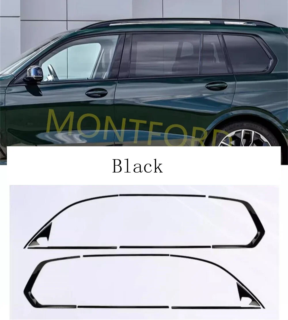 Molduras de ventana BMW X7 G07 2019-2023 en acero negro