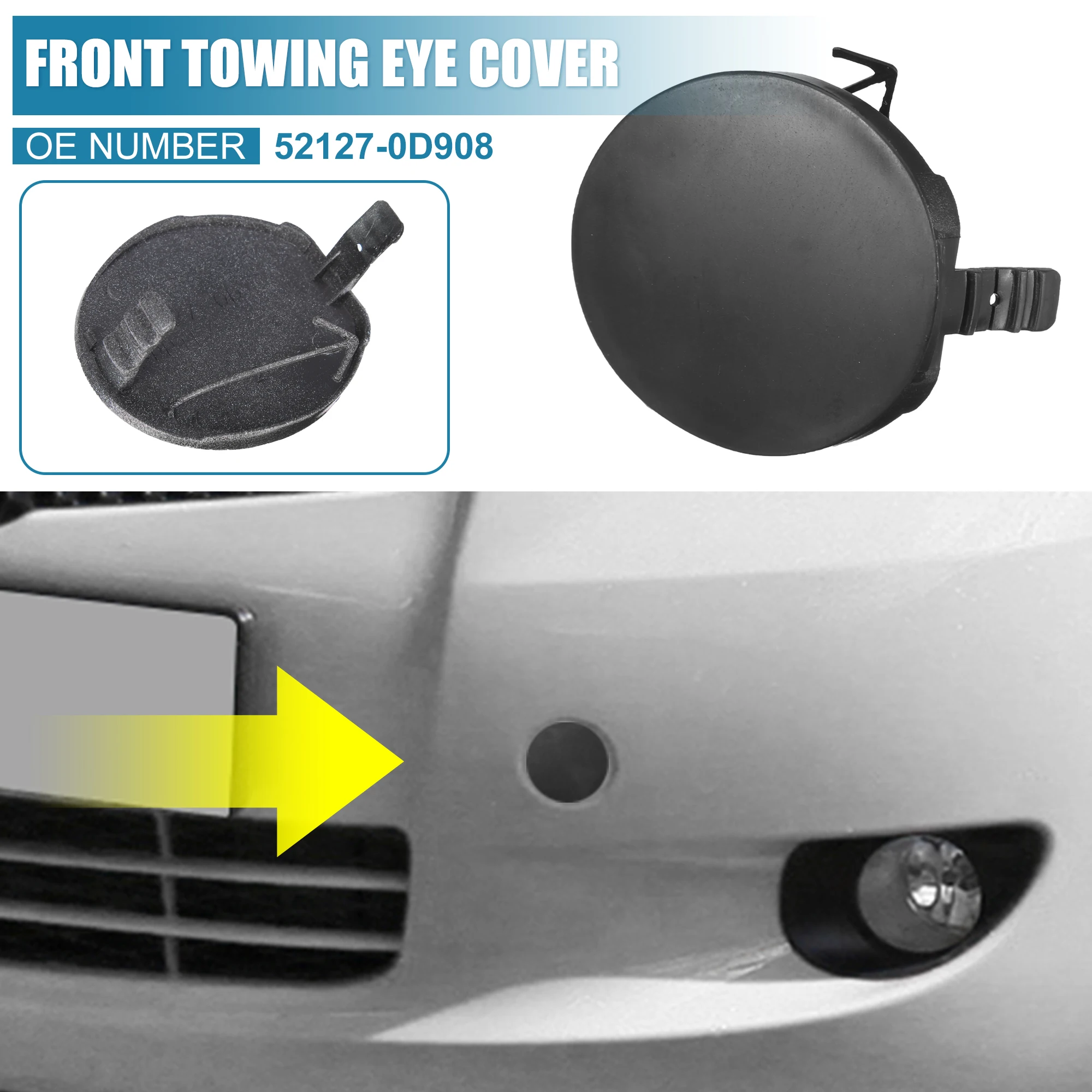 Autohaux 52127-0D908 Gancho de remolque delantero para Toyota Yaris - imagen 2
