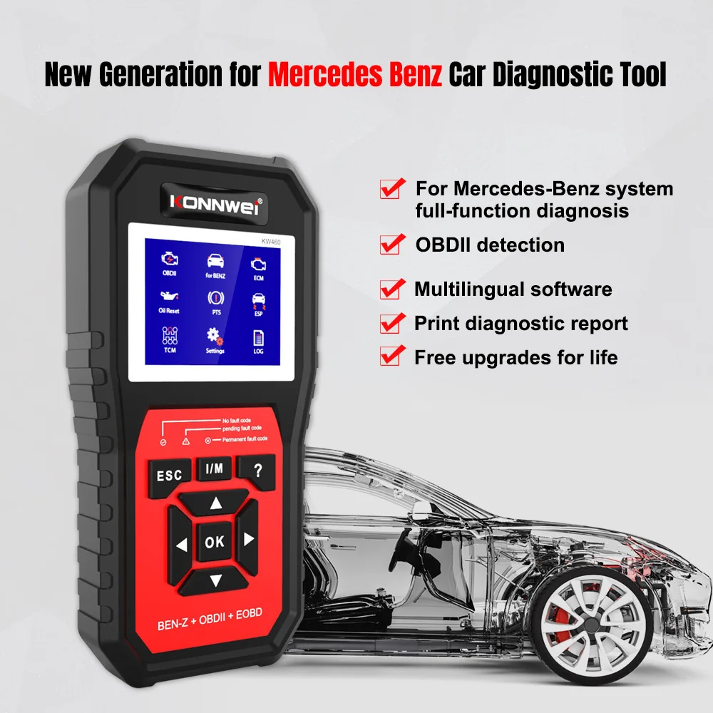 KW460 escáner de diagnosis para Mercedes-Benz, ABS y airbag - imagen 4