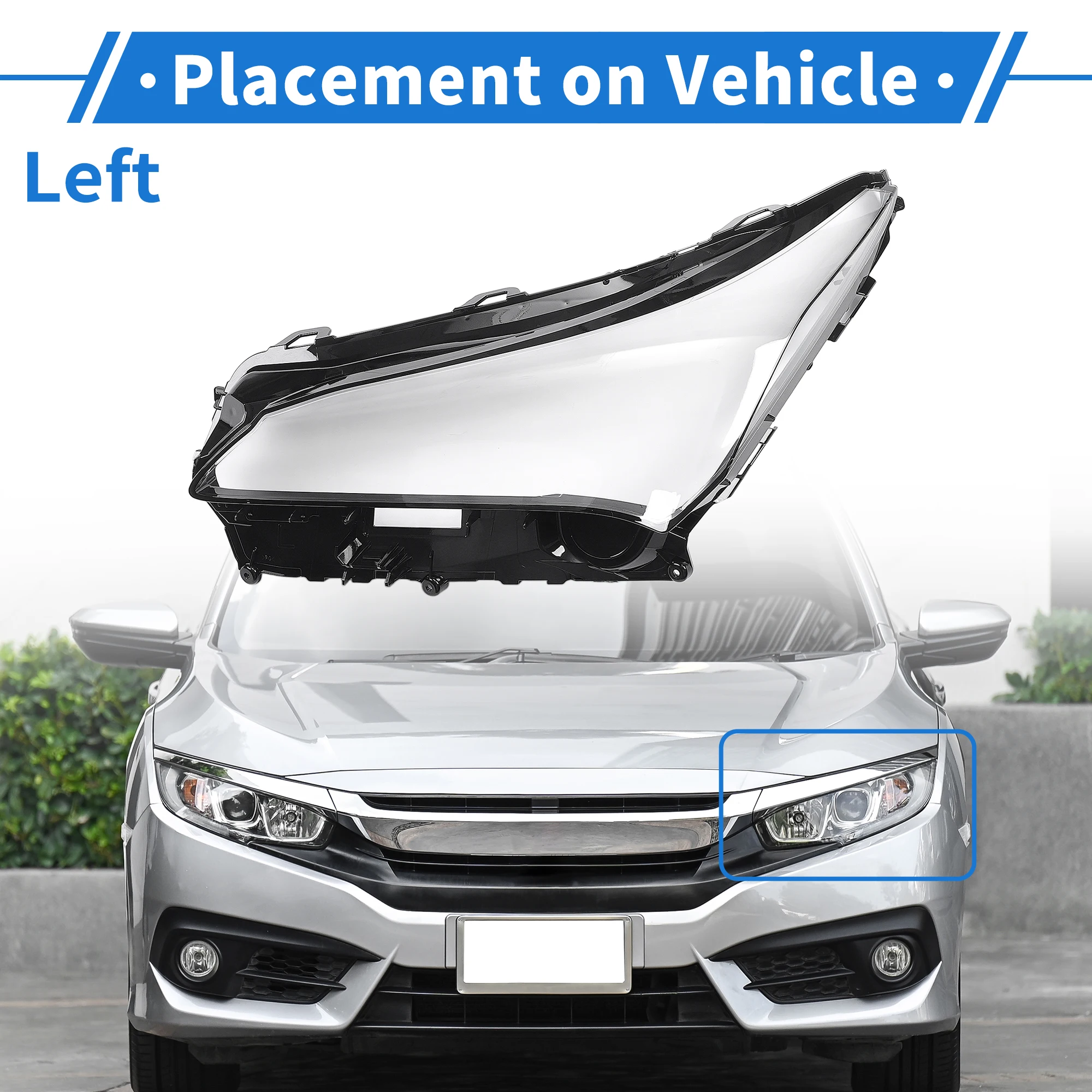 UXCELL Auto cubierta de lente de faro lente de faro cubierta de lente transparente para Lexus NX200/NX300h 2014-2020 negro transparente 1 pieza - imagen 3