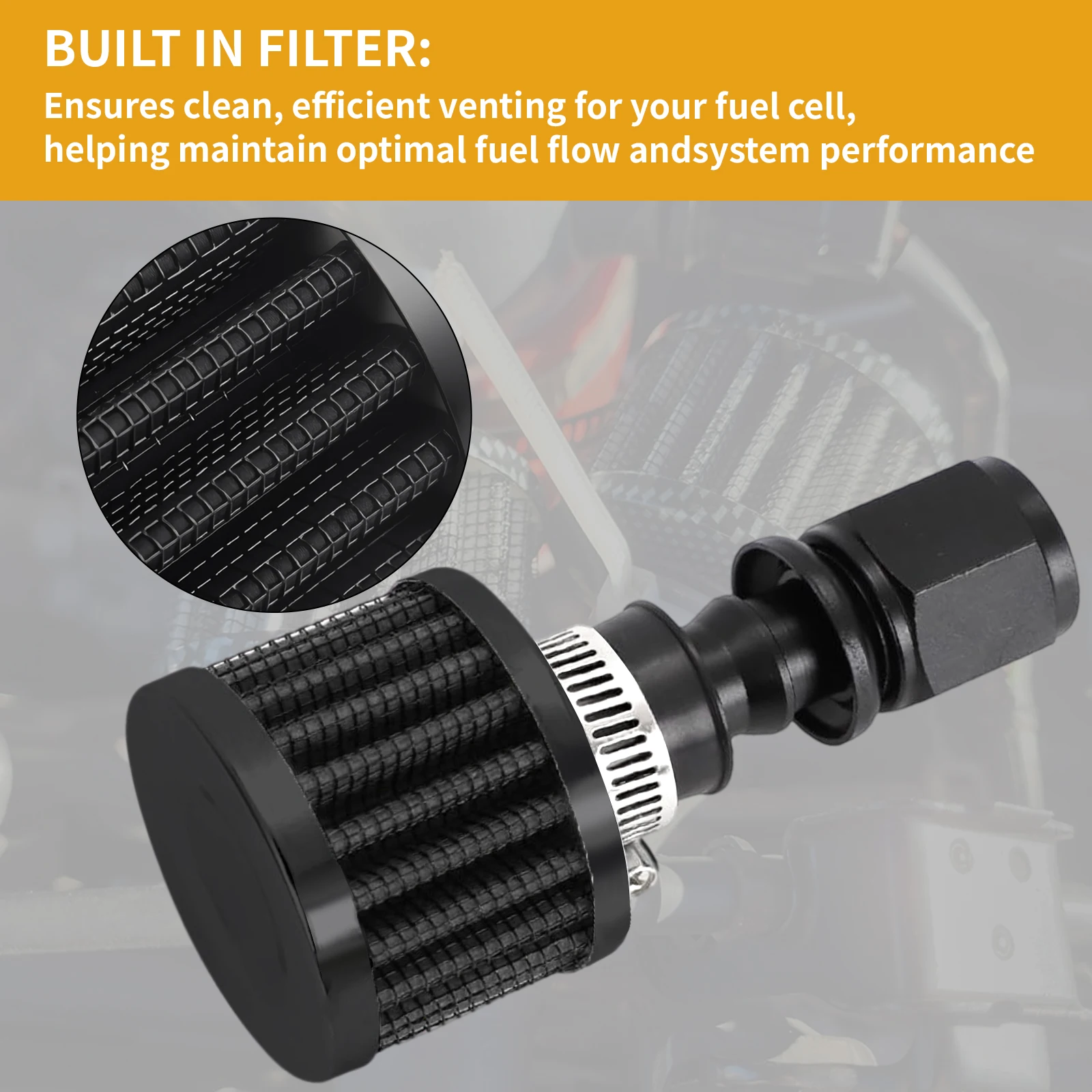 Kit de Montaje Hembra AN6/8/10 Filtro Aire Pila Combustible - imagen 5