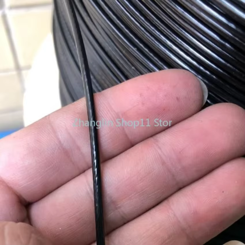 Hilo de acero inoxidable para pesca con revestimiento de nailon negro - imagen 3