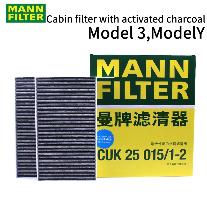FILTRO MANN Tesla Model Y Model 3 filtro HEPA de cabina – Kit carbono incorporado - imagen 4