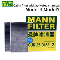 FILTRO MANN para Tesla Model Y Model 3 EV HEPA Kit de filtro de cabina de carbono CUK25015/21-2 CUK46025/1-2 CU47025/3-2 filtro de aire incorporado