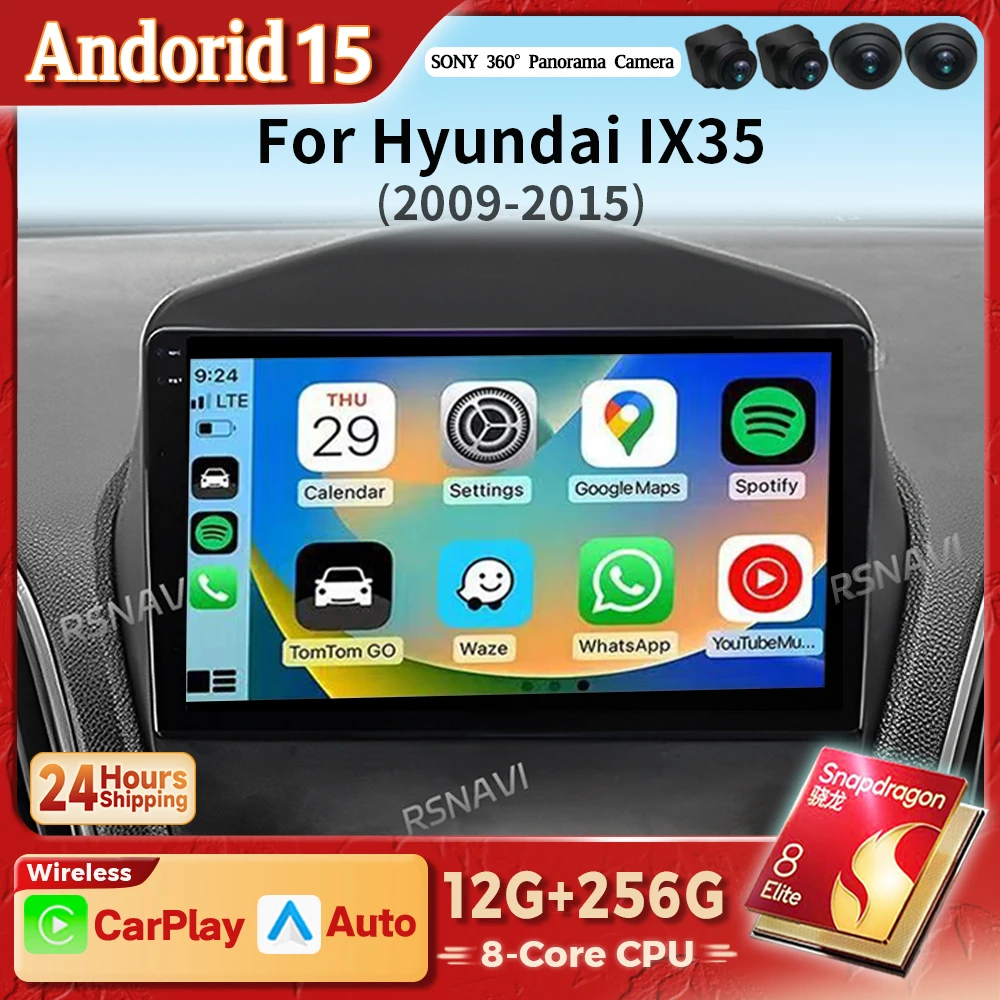 Autoradio Android CarPlay GPS Hyundai Tucson IX35 2009-2015