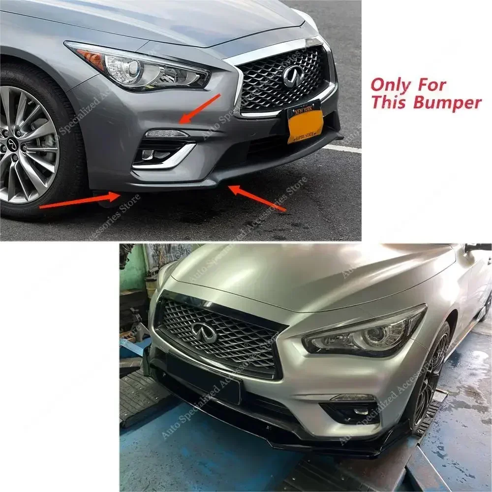 Parachoques delantero labio Infiniti Q50 2017-2019 rojo sport - imagen 3