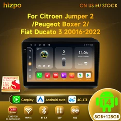 Hizpo Radio Multimedia Android 14 para Ducato, Jumper y Boxer