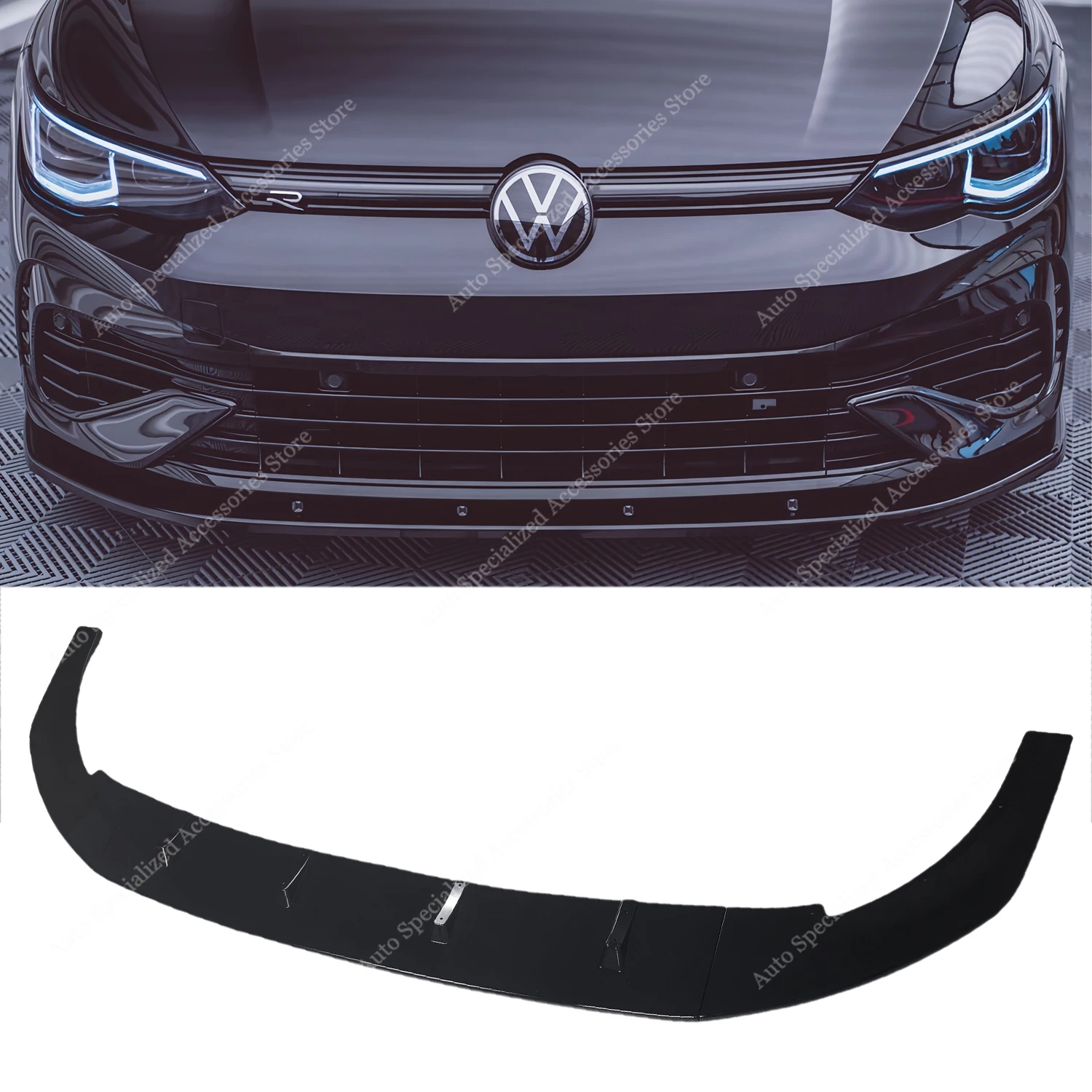 Parachoques ABS negro brillante con alerón – VW Golf Mk8 2020-2024