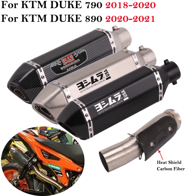 Sistema de escape KTM Duke 790/890 con carbono y tubo intermedio