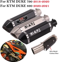 Sistema de escape KTM Duke 790/890 con carbono y tubo intermedio
