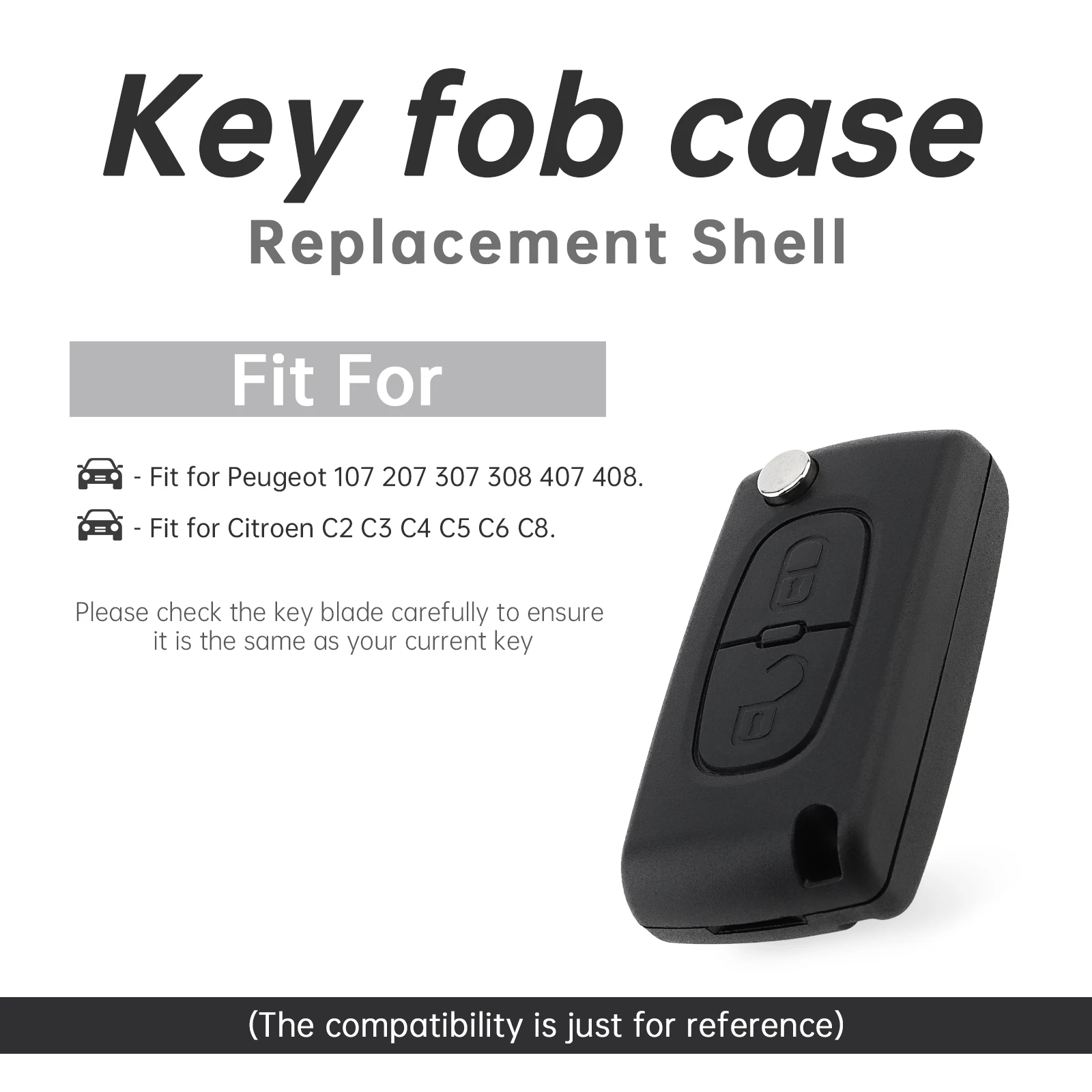 Funda llave plegable carcasa negra Peugeot 207/308 - imagen 5