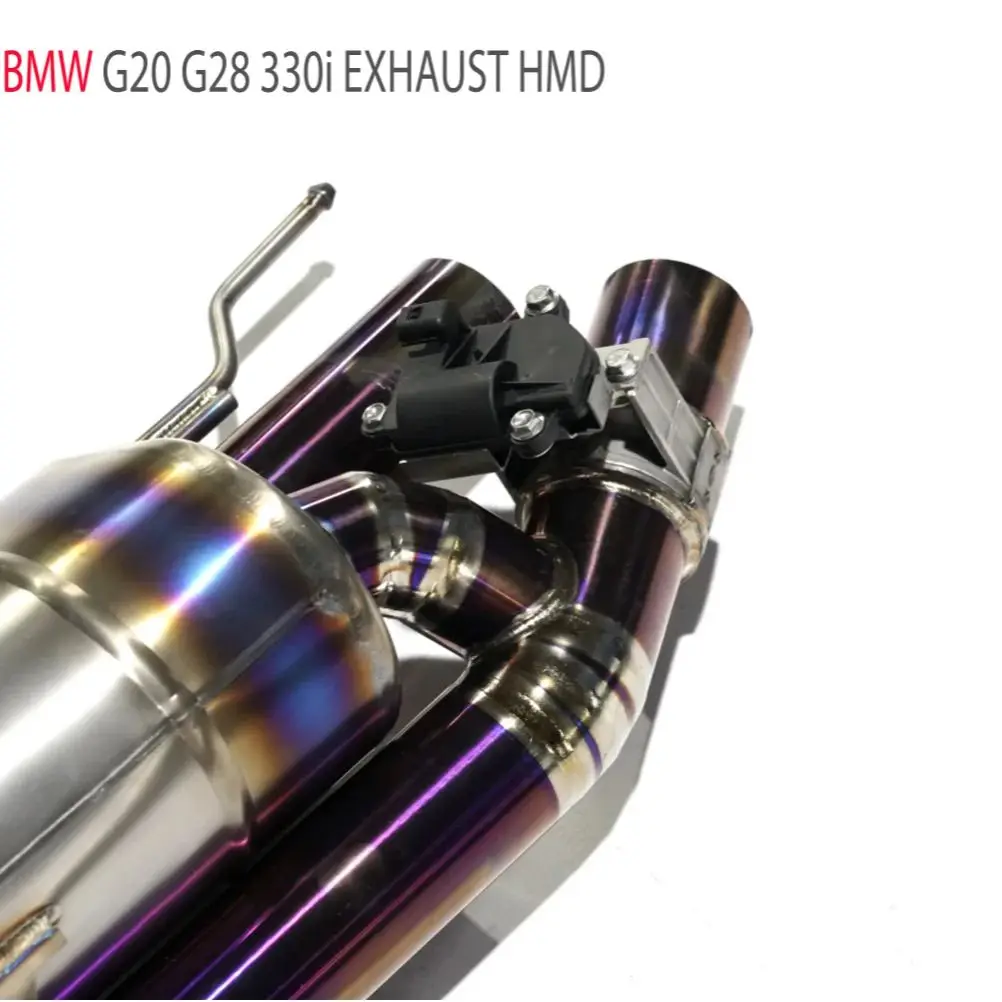 Escape catback titanio con válvula electrónica HMD – BMW 330i 330e G20 - imagen 5