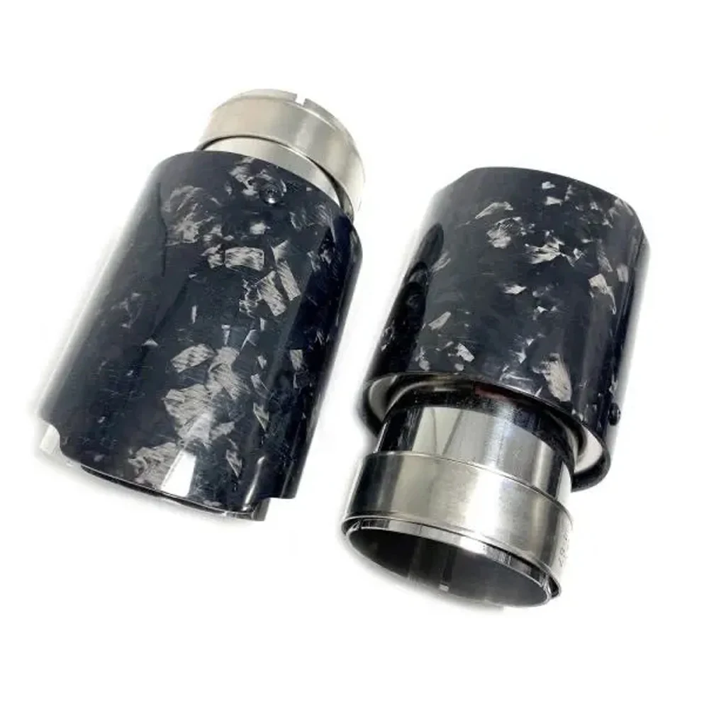 Punta de escape de acero inoxidable, efecto mármol y fibra de carbono - imagen 3