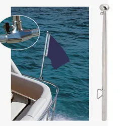Asta náutica para bandera de 610 mm con soporte de raíl de acero inoxidable 316