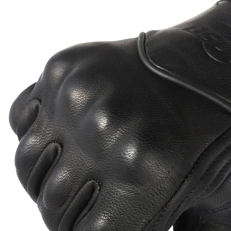 Guantes moto piel de oveja medio dedo transpirables para e-bike - imagen 4