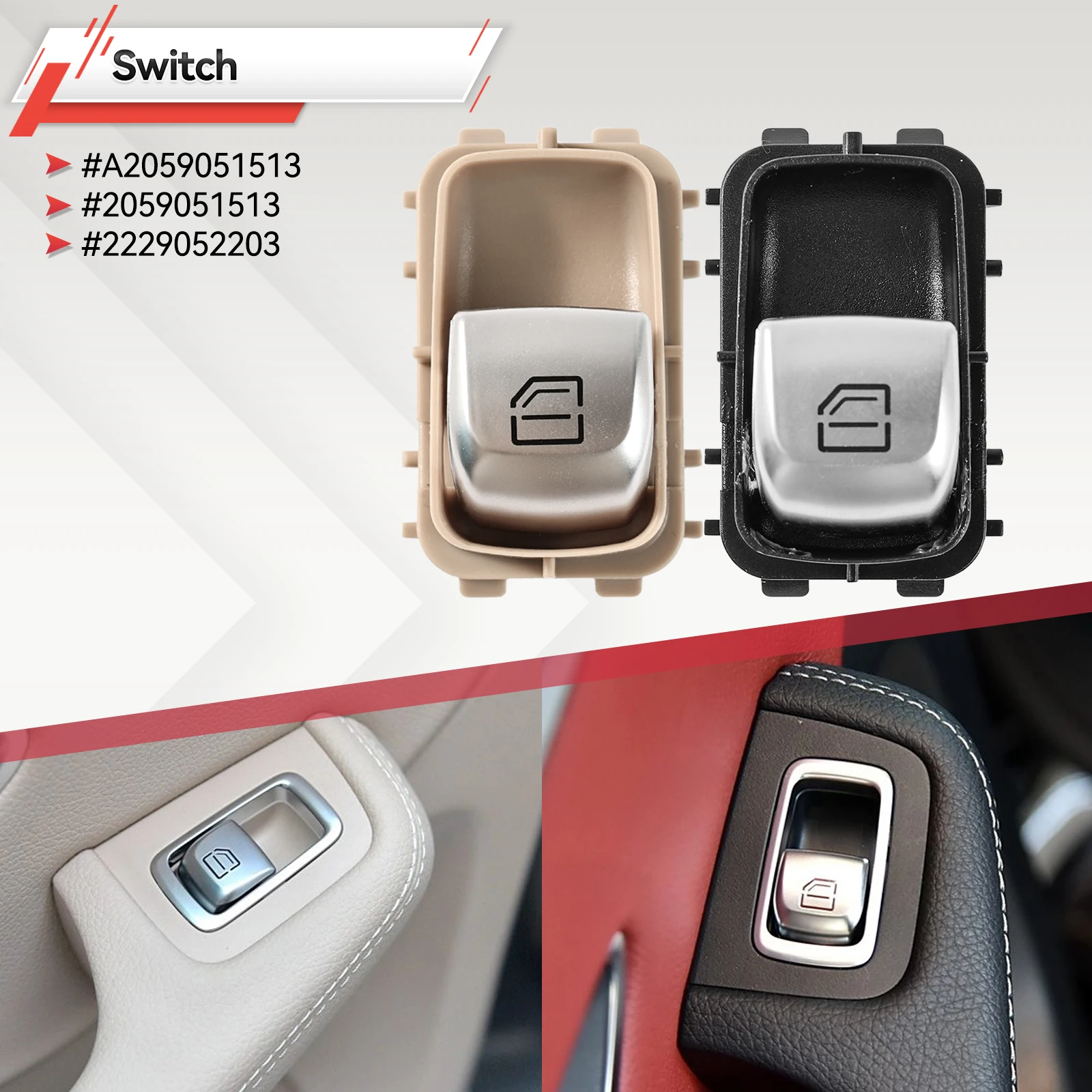 Interruptor elevalunas pasajero Mercedes Clase C W205 2014-2021 - imagen 2