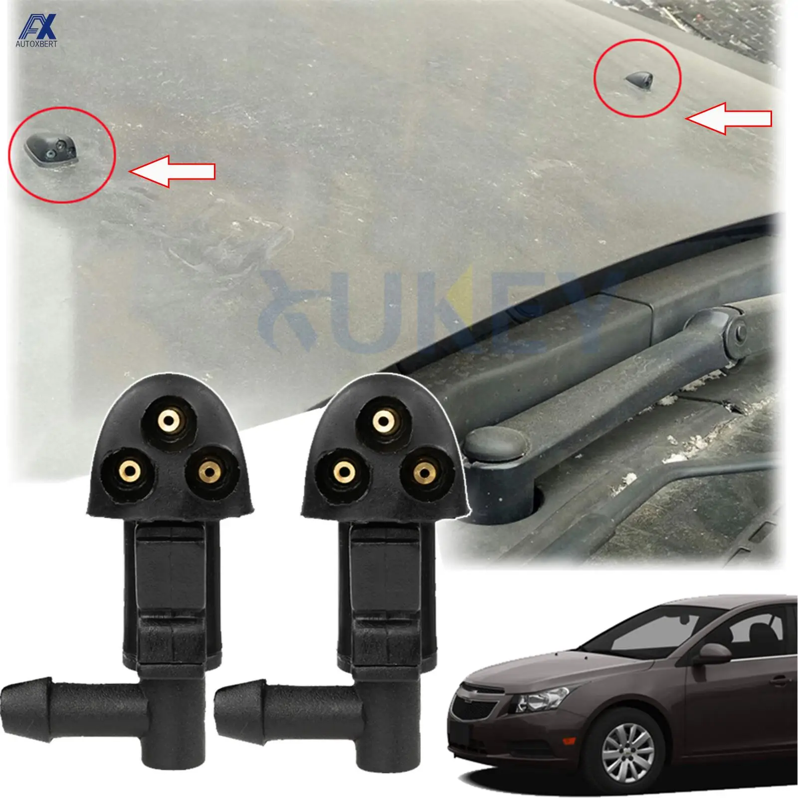 Boquillas limpiaparabrisas delanteras Chevrolet Cruze J300 MK1