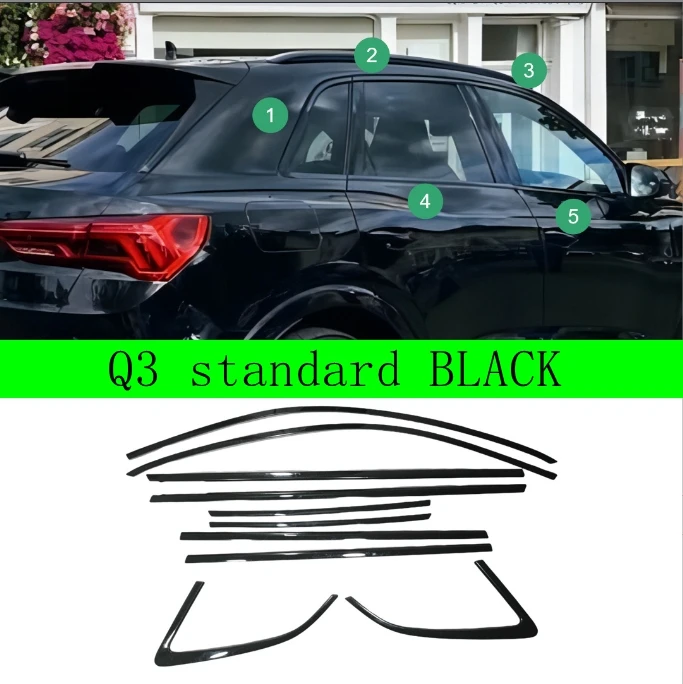 Molduras de ventanilla negro brillo para Audi Q3 Sportback 2020-2024