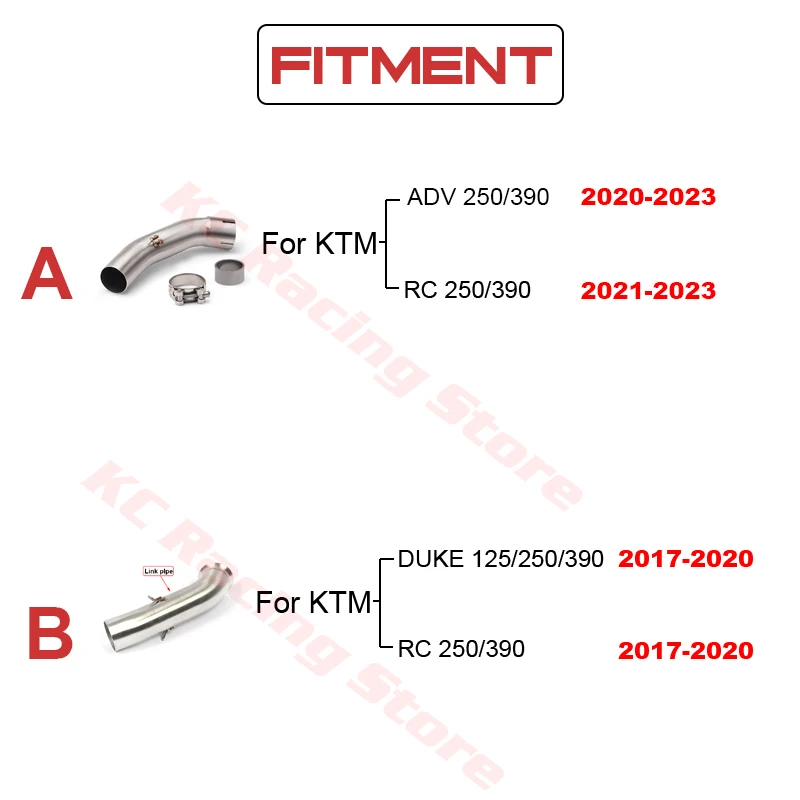 Tubo intermedio de escape 51 mm KTM Duke 125/250/390 Adventure - imagen 2