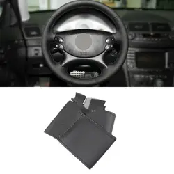 Cubierta de volante de cuero negro a mano – Mercedes Clase E/CLK/CLS