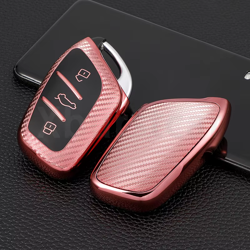 Funda para llave MG ZS/HS y Roewe RX5/RX8, TPU efecto carbono - imagen 4