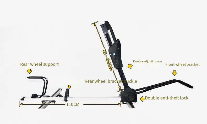 Portabicicletas universal para coche con soporte de aluminio y doble cierre - imagen 5