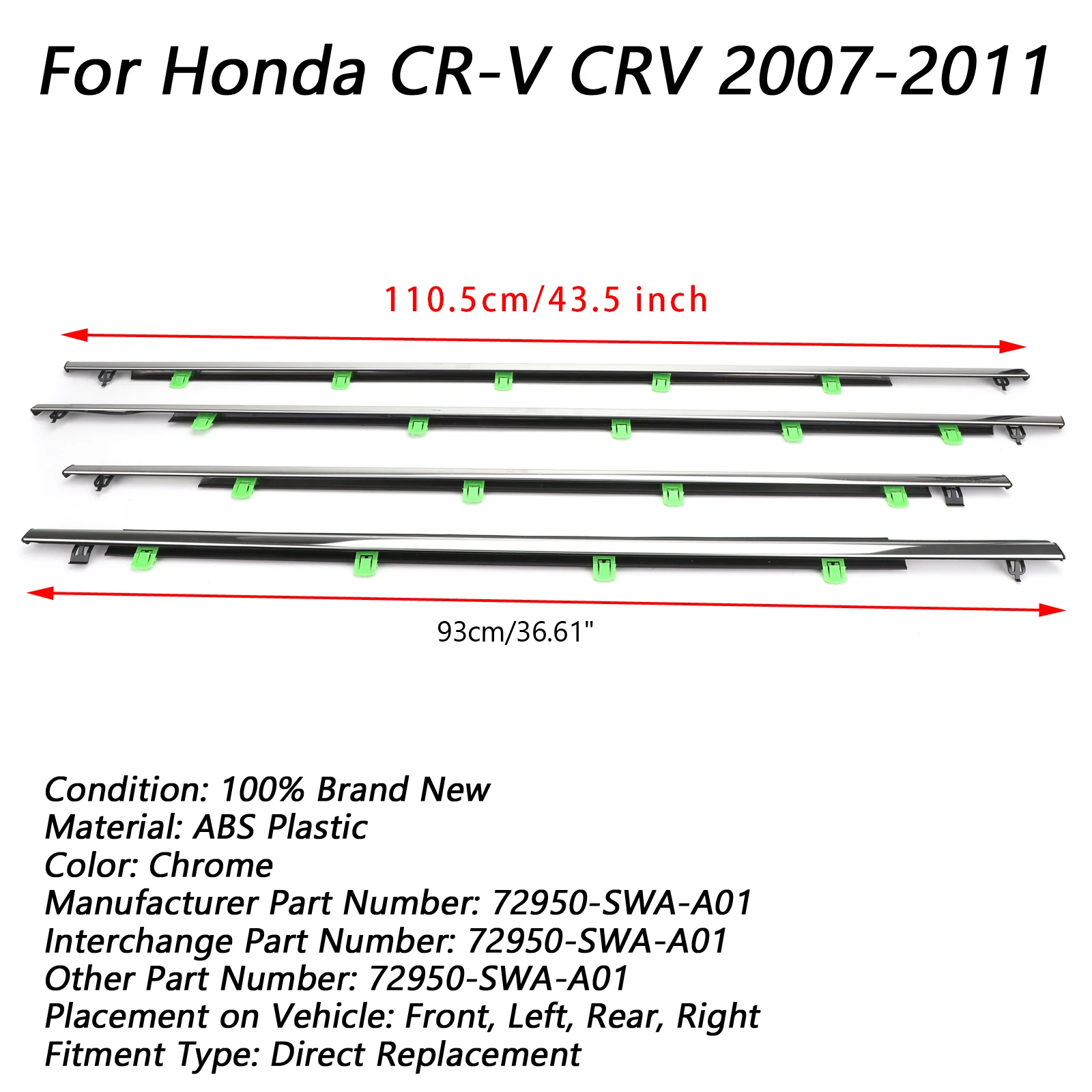Artudatech Molduras de ventanilla para Honda CR-V 2007-2011 - imagen 2