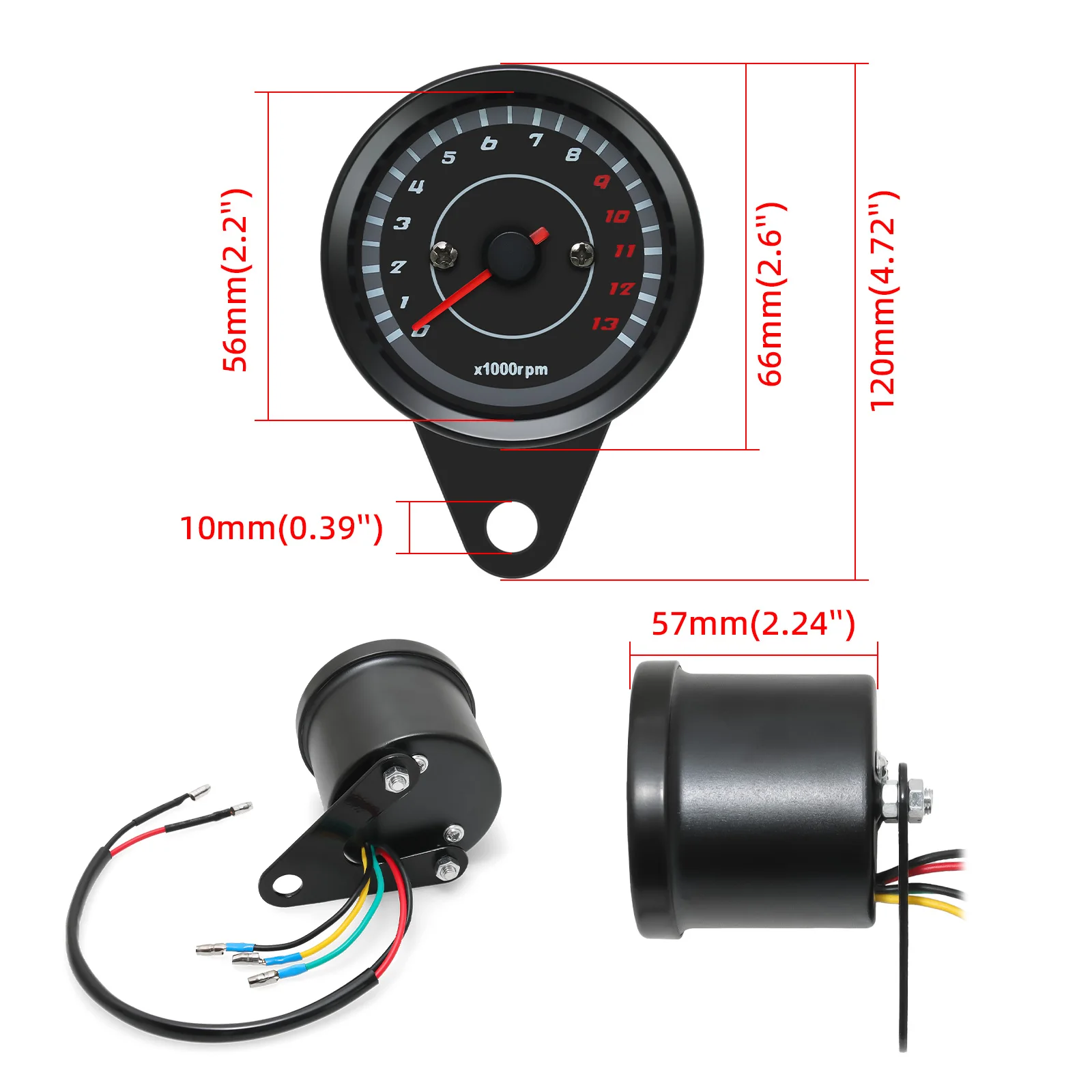 Tacómetro electrónico LED universal de 12 V para motocicleta - imagen 4