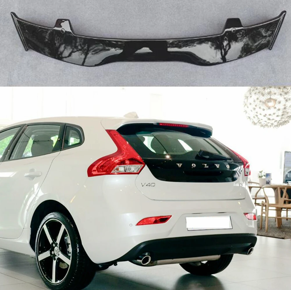 Alerón trasero de techo ABS efecto carbono para Volvo V40 2013-2019