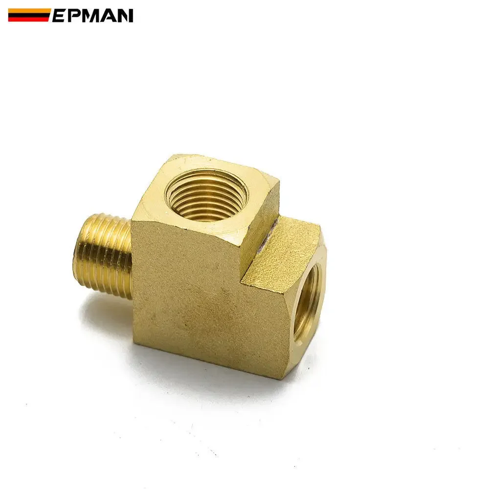 Racor en T de latón EPMAN 3 vías NPT 1/8 rosca hembra y macho