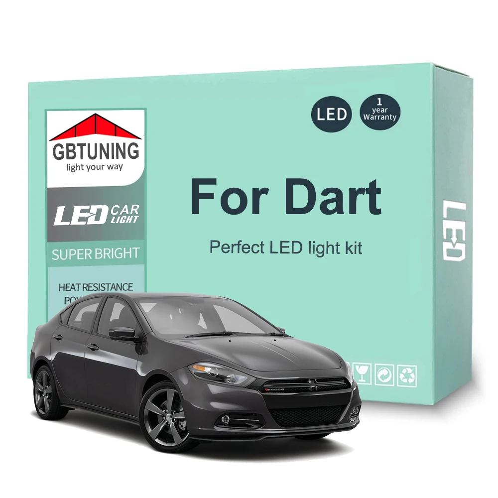 Kit de bombillas LED para Interior de coche, lámpara de lectura Canbus para Dodge Dart 2012 2013 2014 2015 2016, 12 piezas, sin Error