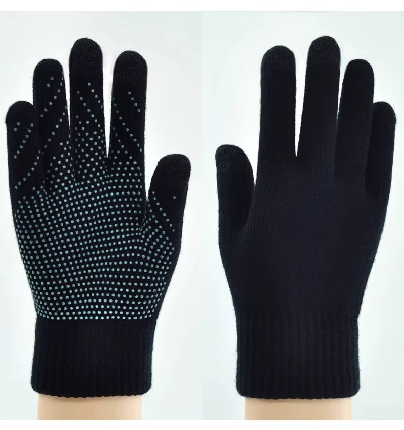 Guantes de invierno de punto con forro polar y función táctil