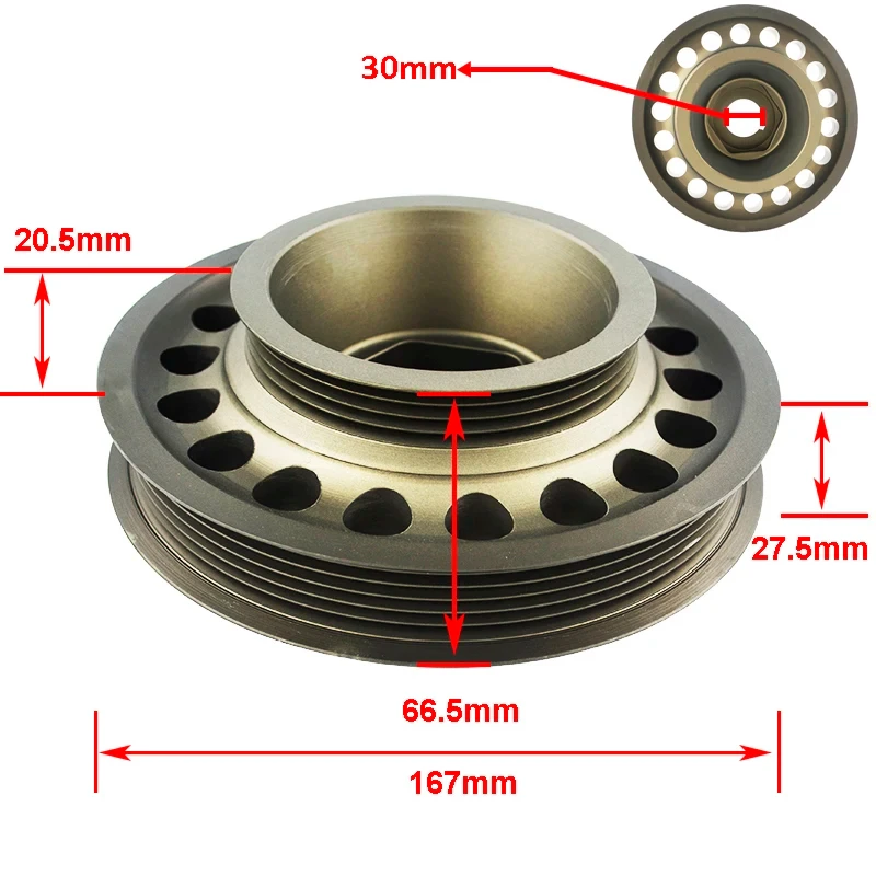 Polea cigüeñal ligera aluminio Honda Prelude H22 VTEC - imagen 3