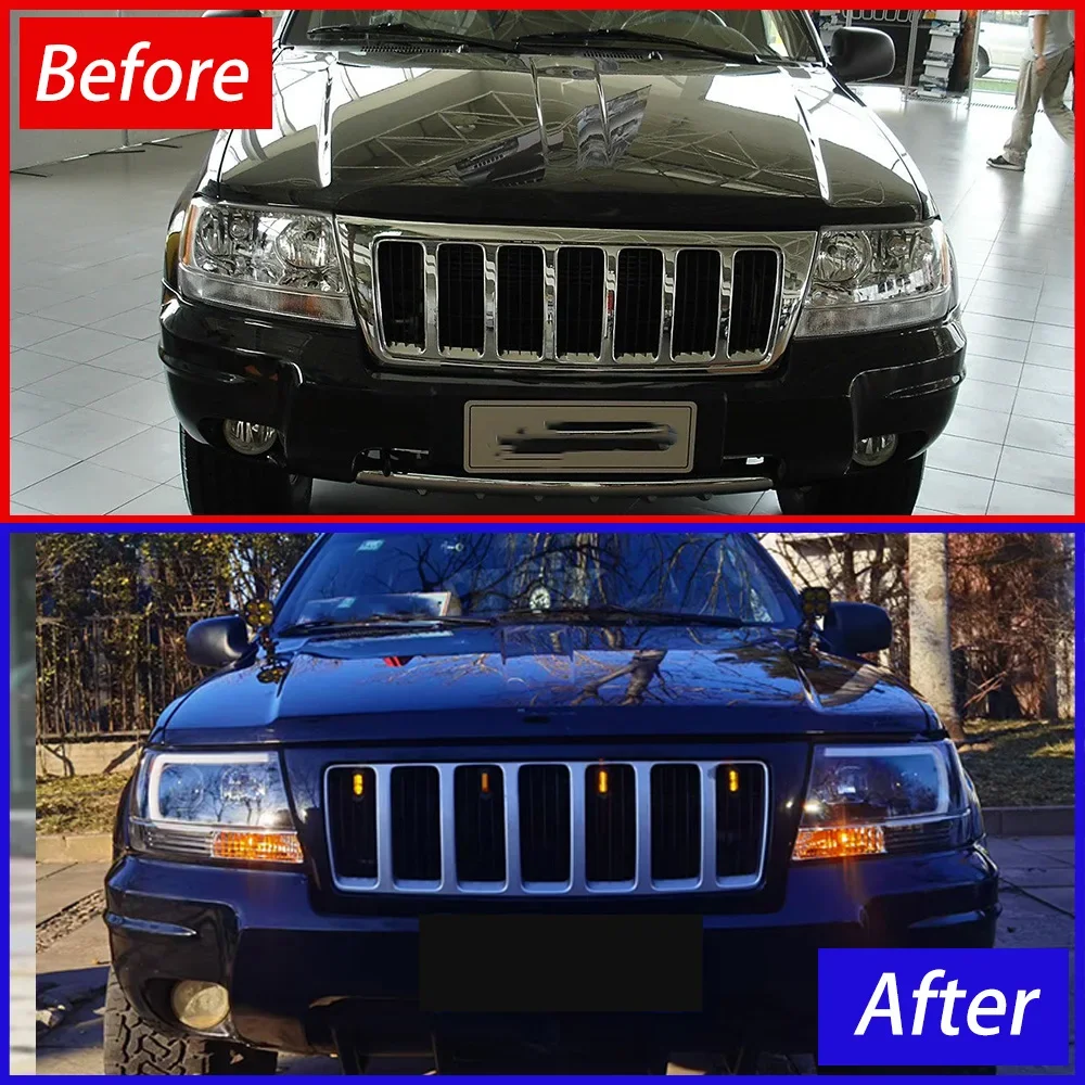 **Para Jeep Grand Cherokee 1999-2004 conjunto de faros automáticos actualización de alta calidad Led Drl lente de proyector accesorios de herramientas de coche** - imagen 3