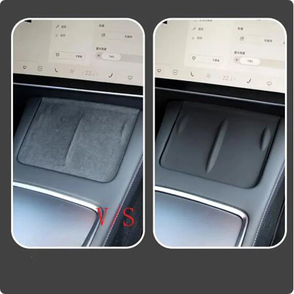 Almohadilla de carga inalámbrica para Tesla Model 3 /Y 2021 2022 2023, Control Central de coche, alfombrilla antideslizante de silicona para teléfono móvil, accesorios para coche - imagen 3