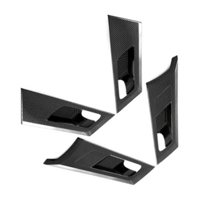 Cubierta de marco de puerta Interior de fibra de carbono para coche, moldura de protección de manija, pegatina para Mitsubishi Outlander 2022 2023 - imagen 2
