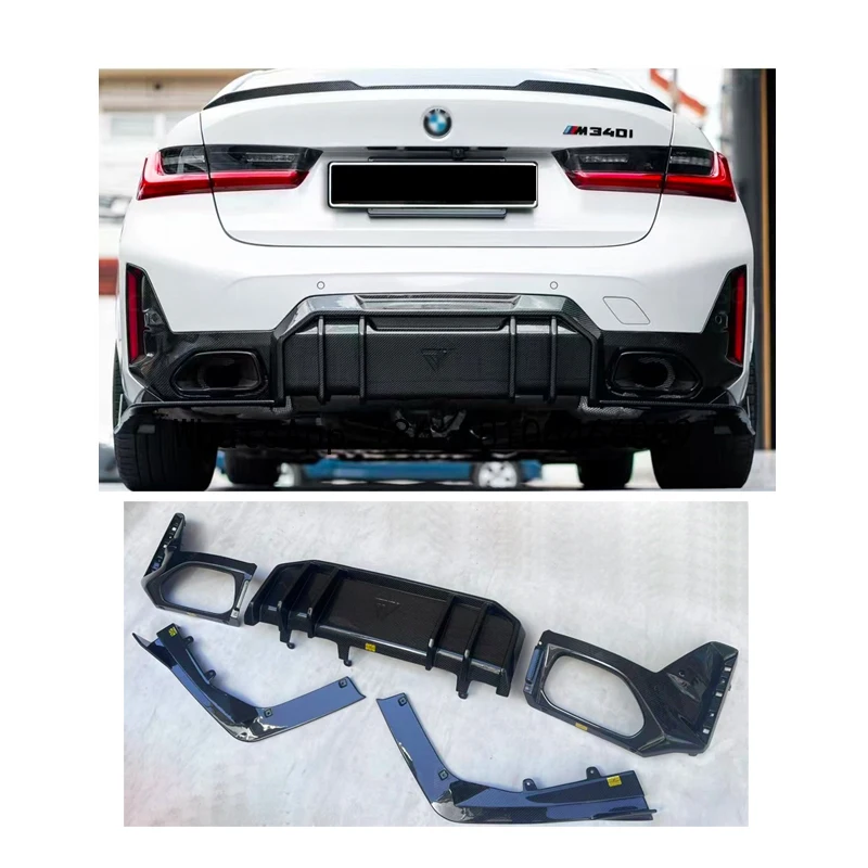 Labio parachoques trasero Forja fibra de carbono húmedo BMW G20 LCI