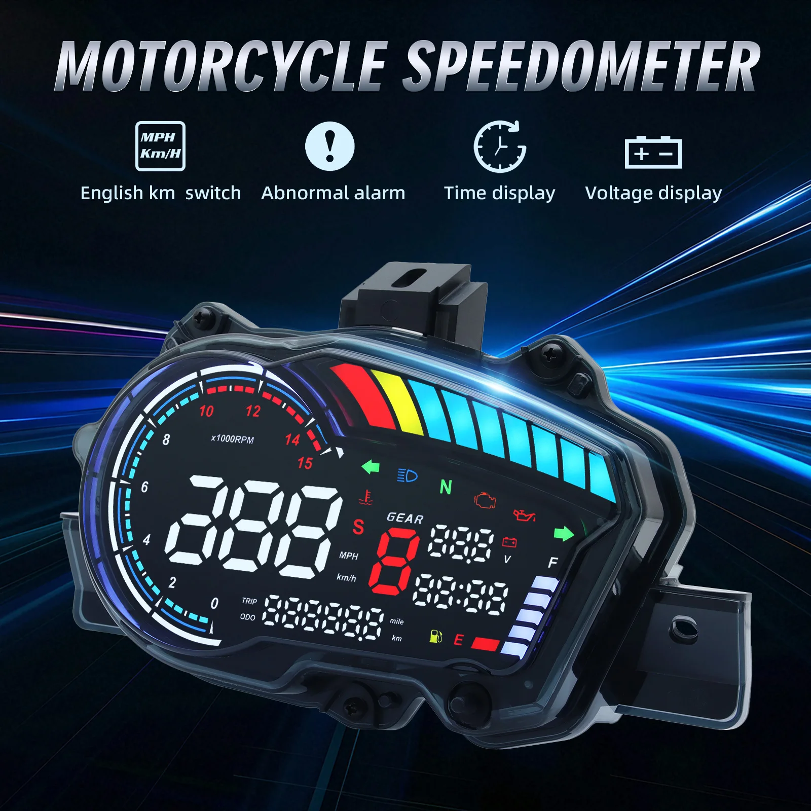 Tacómetro digital LED para Yamaha Y15 con pantalla de velocidad y RPM