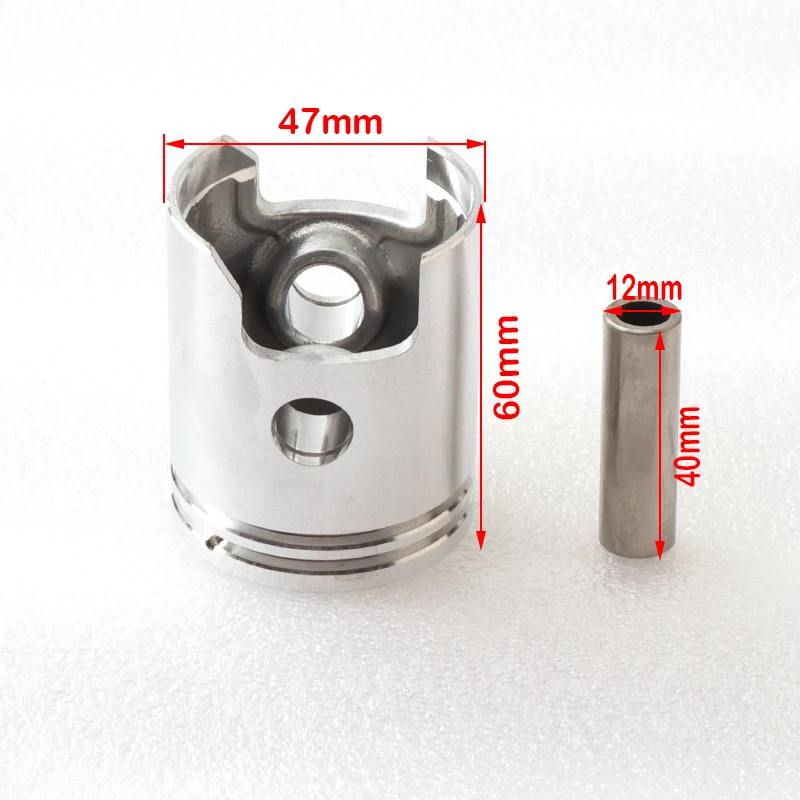 Kit de pistón 47 mm con bulón de 12 mm para Yamaha Minarelli 1PE40QMB - imagen 2