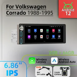 Autoradio Android Carplay 1Din para VW Corrado 1988-1995 con GPS