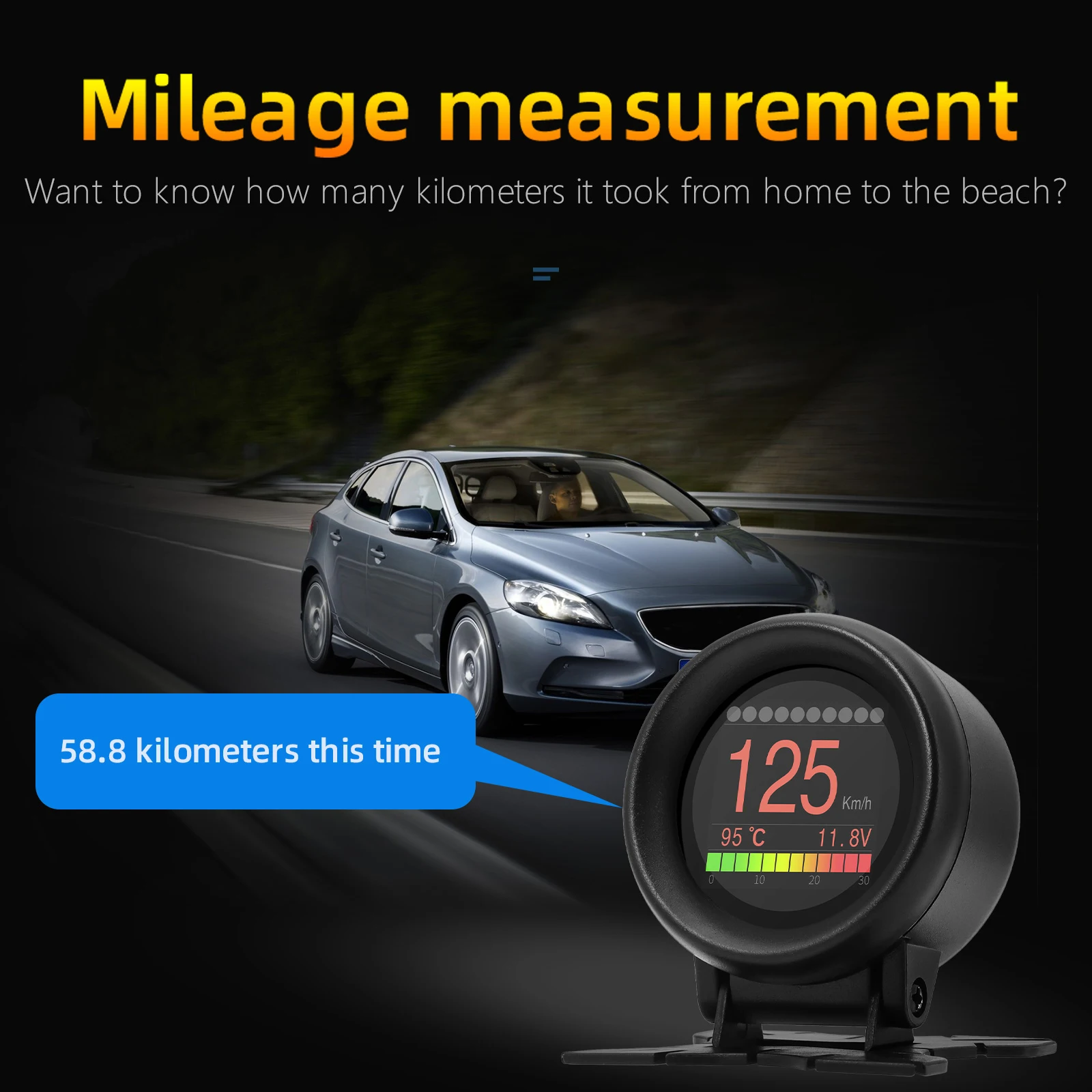 Velocímetro OBD digital con pantalla frontal y ordenador - imagen 4