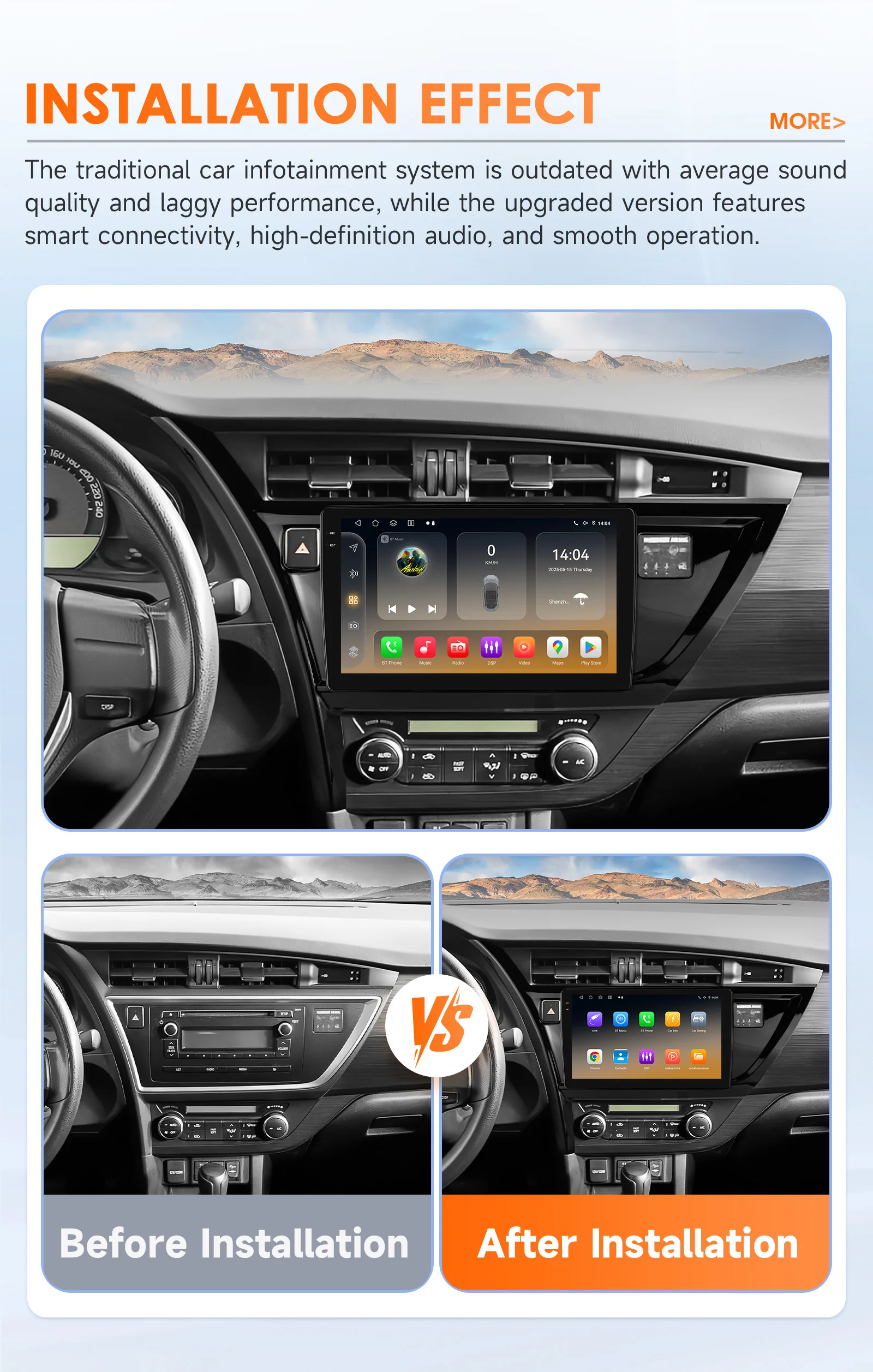 Hizpo Radio Android con CarPlay para Toyota Corolla/Auris 2013-2016 - imagen 5