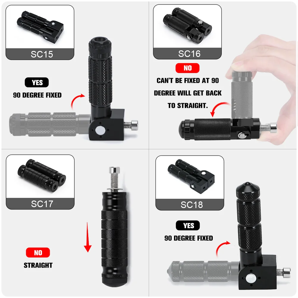 Estriberas universales plegables de aluminio CNC para moto - imagen 5