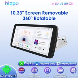 HIZPO Autoradio Android 1DIN 10,33″ táctil – CarPlay y Android Auto